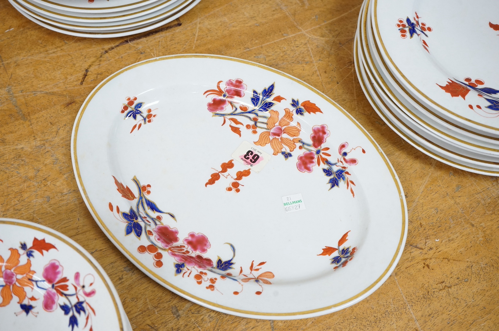 A Flight, Barr and Barr Worcester part dinner service, largest 31cm wide. Condition - varies
